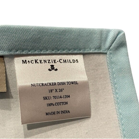 MacKenzie Childs Christmas Nutcracker Teapot Festive Hand Dish Towel 18"x26" - Picture 8 of 9